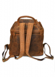 Vintage-Leder Rucksack mit Hirsch-Prägung, braun